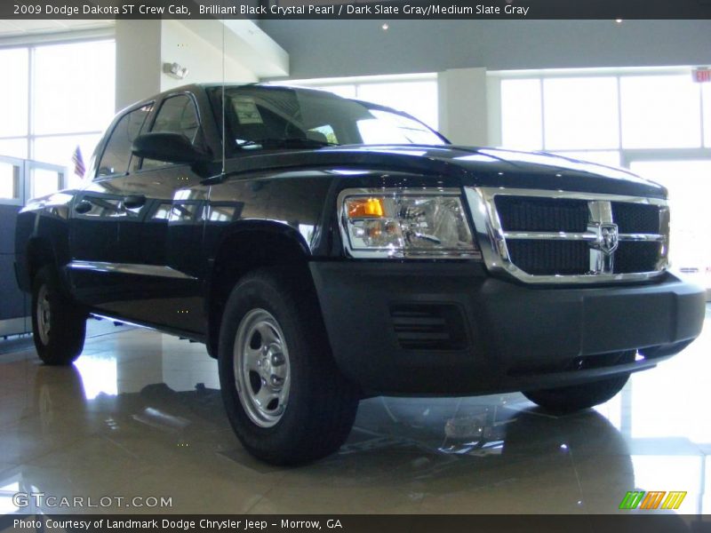 Brilliant Black Crystal Pearl / Dark Slate Gray/Medium Slate Gray 2009 Dodge Dakota ST Crew Cab