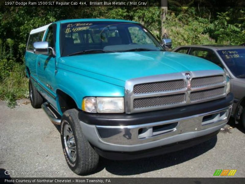 Brilliant Blue Metallic / Mist Gray 1997 Dodge Ram 1500 SLT Regular Cab 4x4