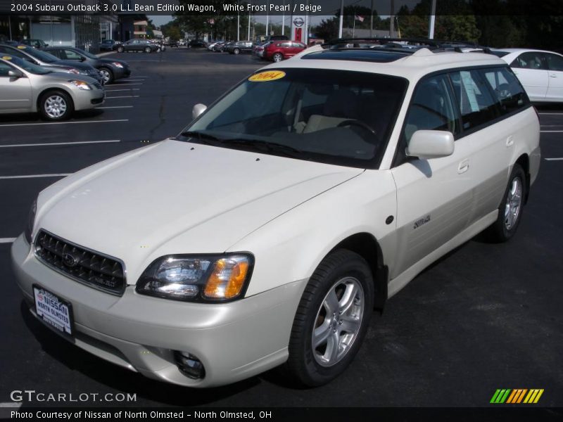 White Frost Pearl / Beige 2004 Subaru Outback 3.0 L.L.Bean Edition Wagon
