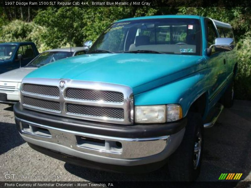 Brilliant Blue Metallic / Mist Gray 1997 Dodge Ram 1500 SLT Regular Cab 4x4