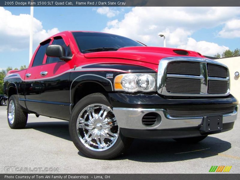 Flame Red / Dark Slate Gray 2005 Dodge Ram 1500 SLT Quad Cab