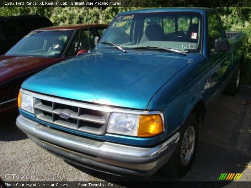 Brilliant Blue Metallic / Grey 1993 Ford Ranger XL Regular Cab