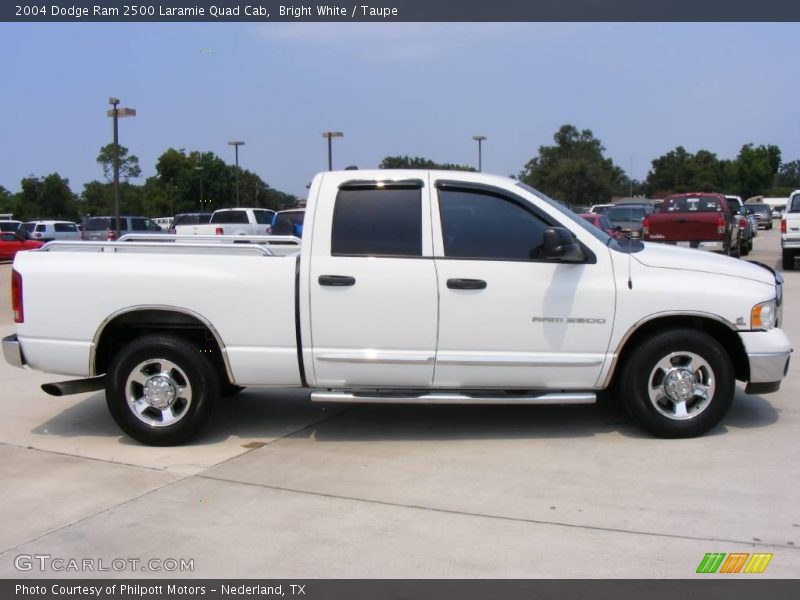 Bright White / Taupe 2004 Dodge Ram 2500 Laramie Quad Cab