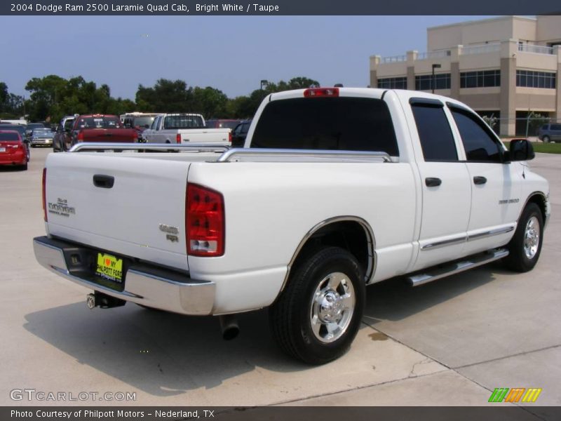 Bright White / Taupe 2004 Dodge Ram 2500 Laramie Quad Cab