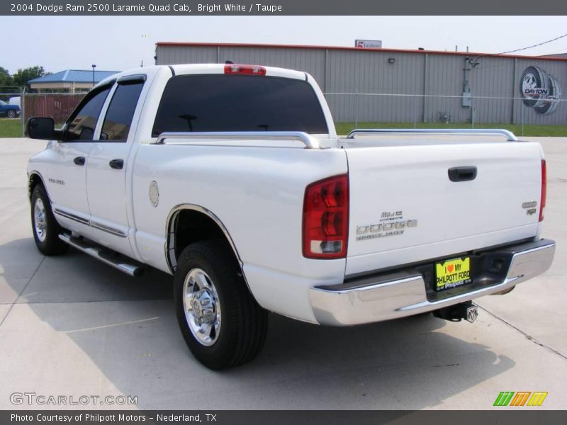 Bright White / Taupe 2004 Dodge Ram 2500 Laramie Quad Cab