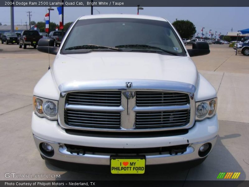 Bright White / Taupe 2004 Dodge Ram 2500 Laramie Quad Cab