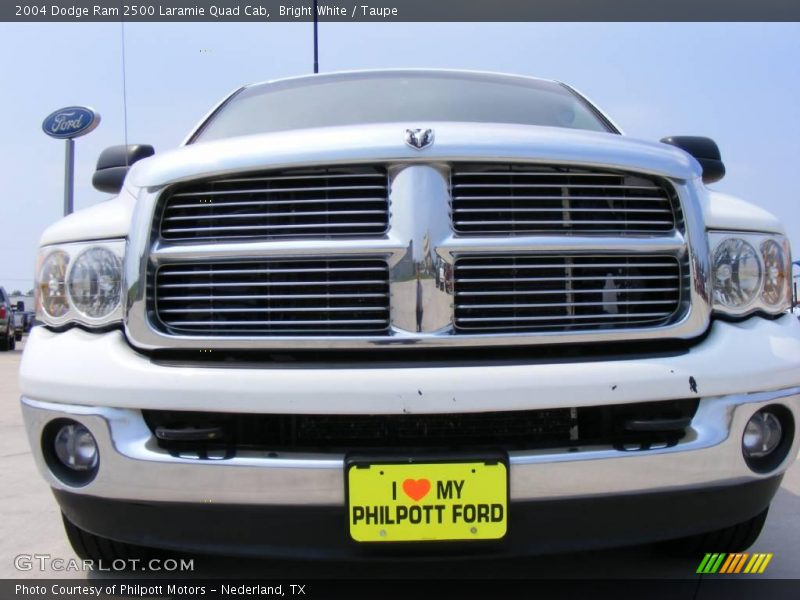 Bright White / Taupe 2004 Dodge Ram 2500 Laramie Quad Cab