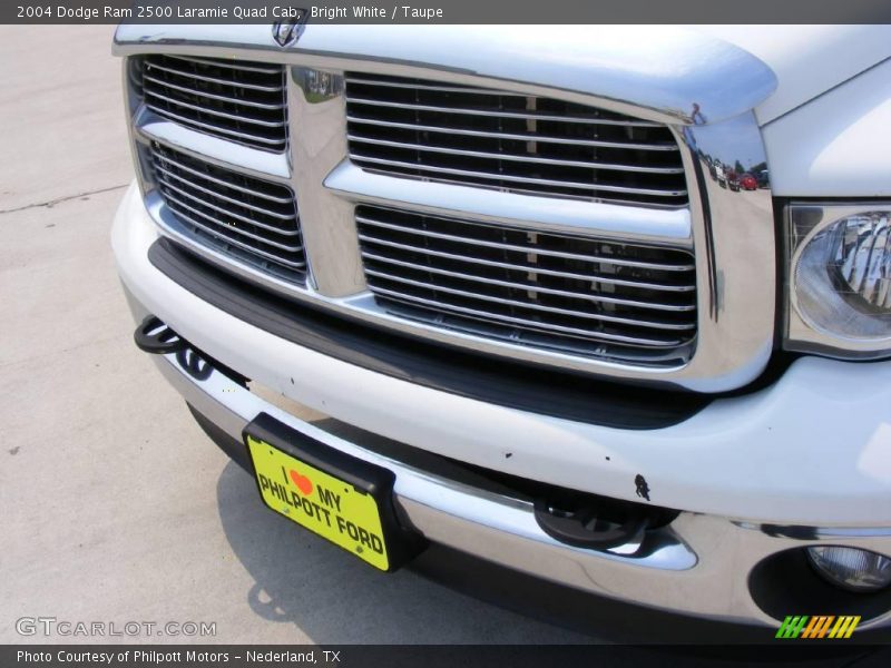 Bright White / Taupe 2004 Dodge Ram 2500 Laramie Quad Cab