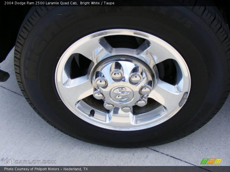 Bright White / Taupe 2004 Dodge Ram 2500 Laramie Quad Cab