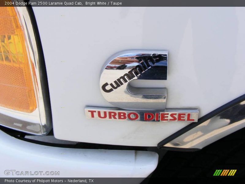 Bright White / Taupe 2004 Dodge Ram 2500 Laramie Quad Cab