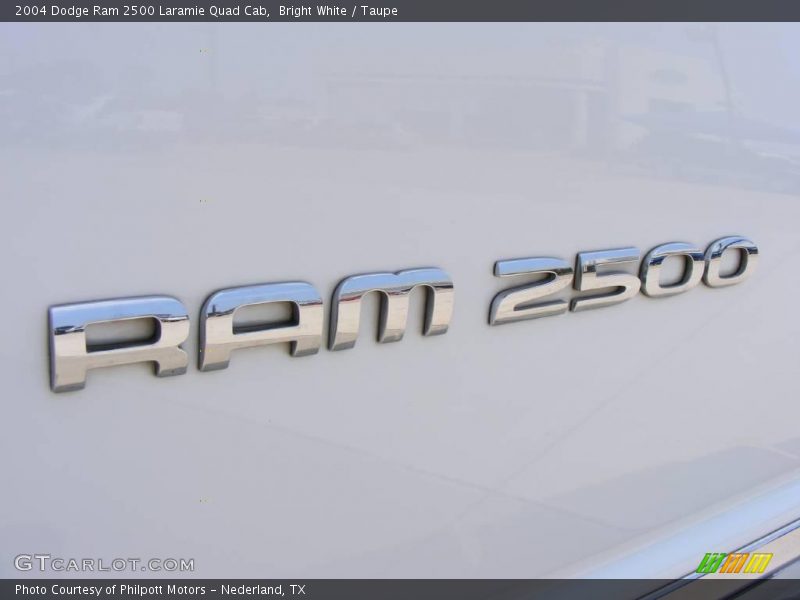 Bright White / Taupe 2004 Dodge Ram 2500 Laramie Quad Cab