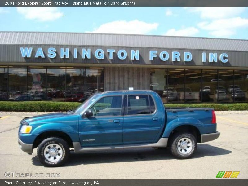 Island Blue Metallic / Dark Graphite 2001 Ford Explorer Sport Trac 4x4