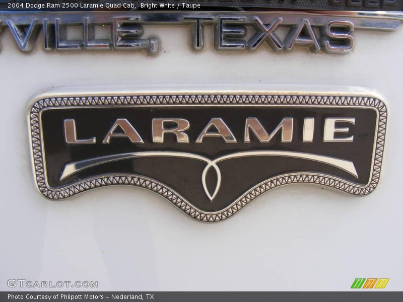 Bright White / Taupe 2004 Dodge Ram 2500 Laramie Quad Cab