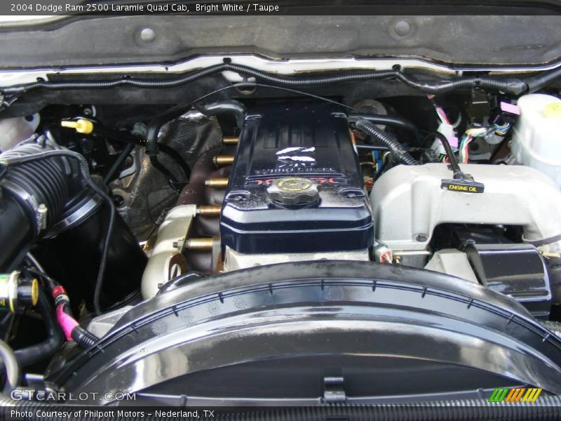 Bright White / Taupe 2004 Dodge Ram 2500 Laramie Quad Cab