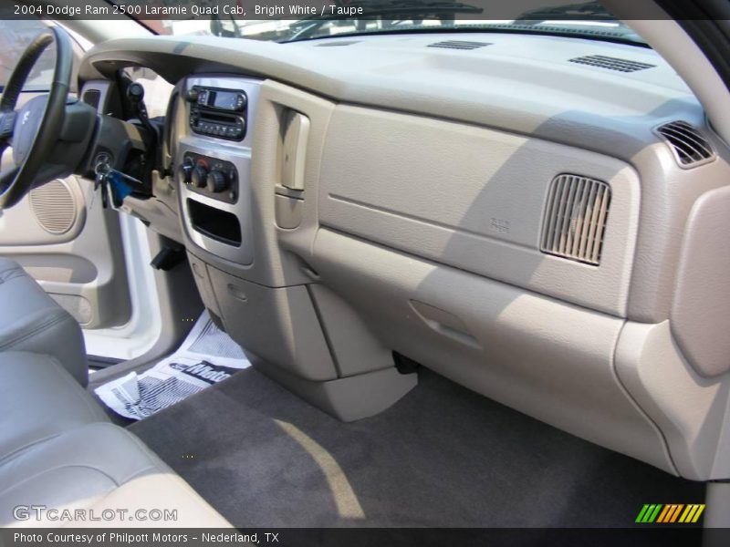 Bright White / Taupe 2004 Dodge Ram 2500 Laramie Quad Cab
