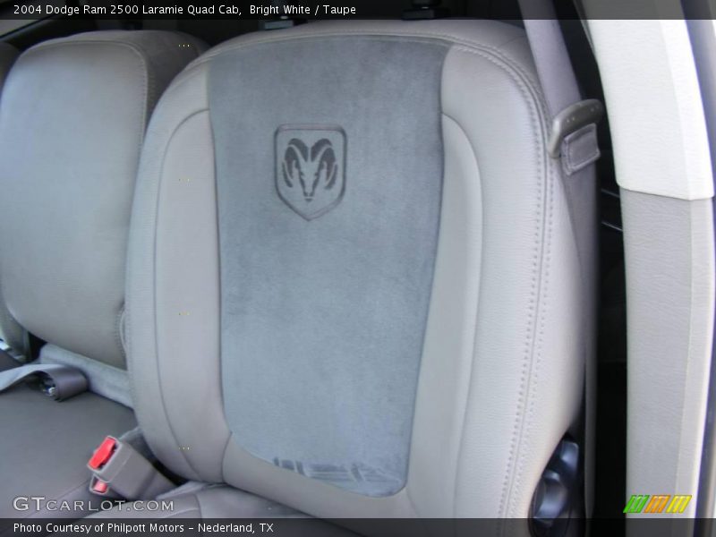 Bright White / Taupe 2004 Dodge Ram 2500 Laramie Quad Cab