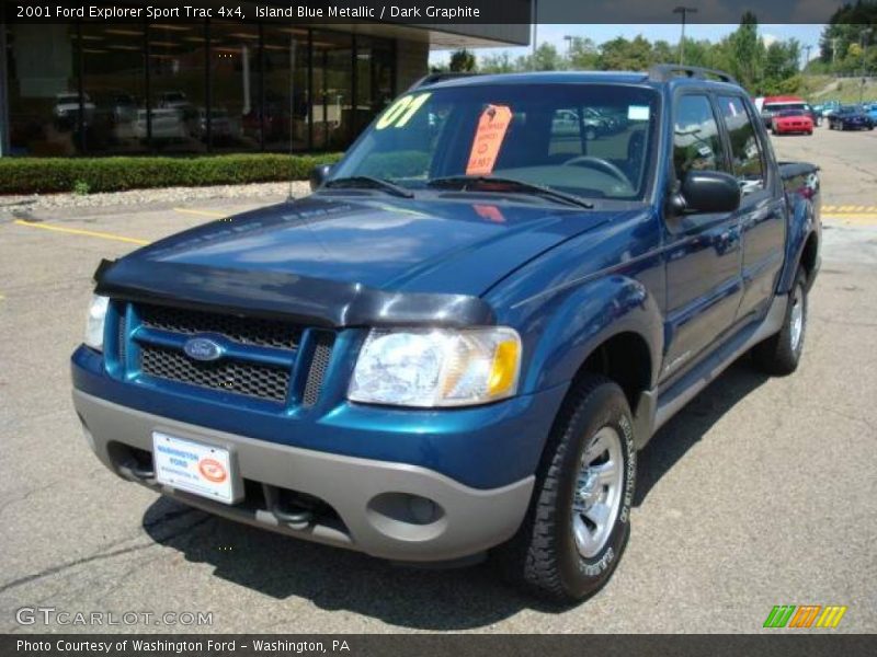 Island Blue Metallic / Dark Graphite 2001 Ford Explorer Sport Trac 4x4