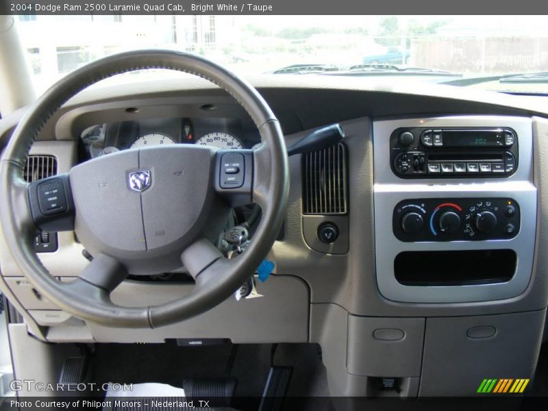 Bright White / Taupe 2004 Dodge Ram 2500 Laramie Quad Cab