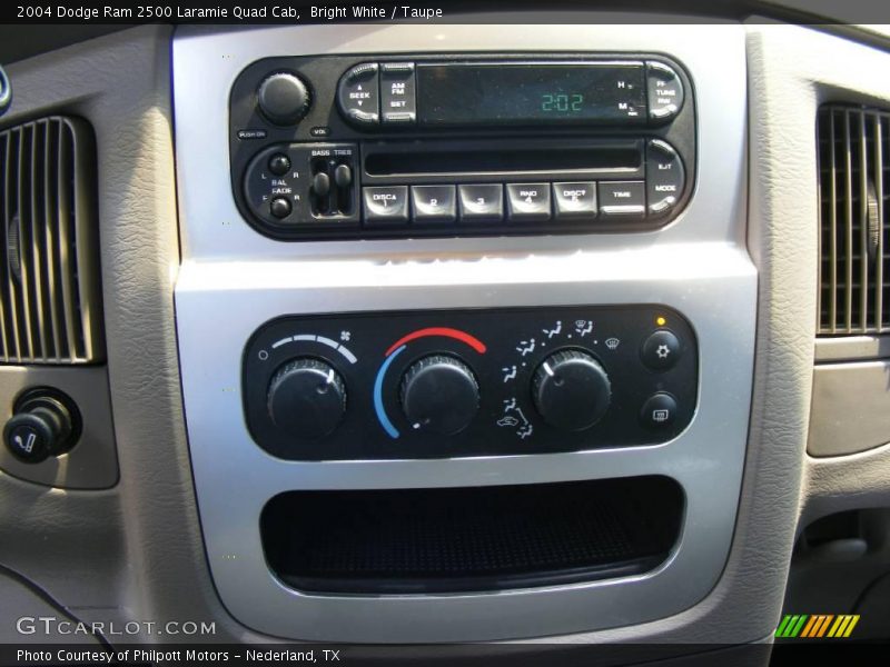 Bright White / Taupe 2004 Dodge Ram 2500 Laramie Quad Cab