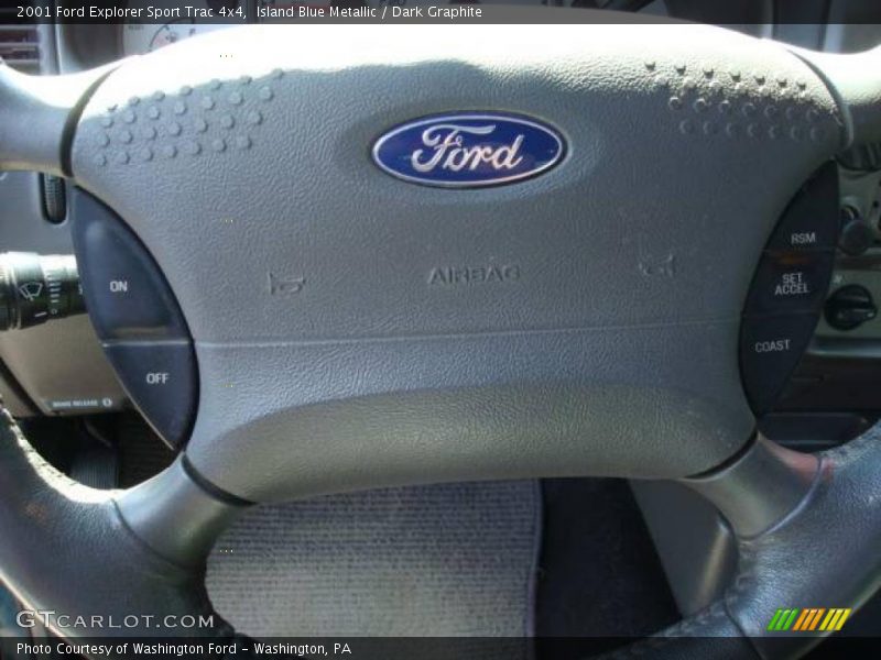 Island Blue Metallic / Dark Graphite 2001 Ford Explorer Sport Trac 4x4