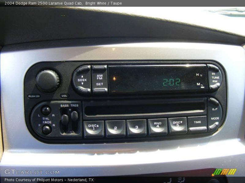 Bright White / Taupe 2004 Dodge Ram 2500 Laramie Quad Cab