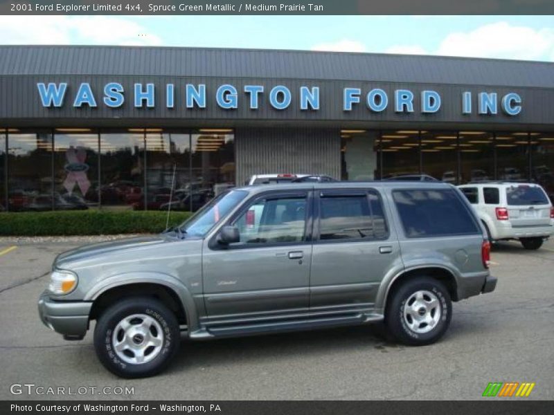 Spruce Green Metallic / Medium Prairie Tan 2001 Ford Explorer Limited 4x4
