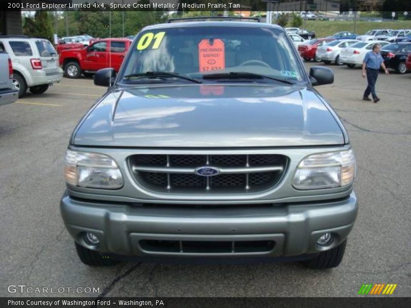 Spruce Green Metallic / Medium Prairie Tan 2001 Ford Explorer Limited 4x4