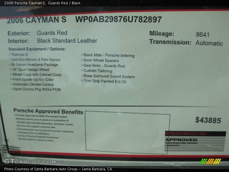 Guards Red / Black 2006 Porsche Cayman S