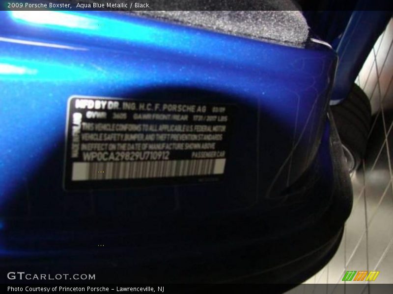 Aqua Blue Metallic / Black 2009 Porsche Boxster