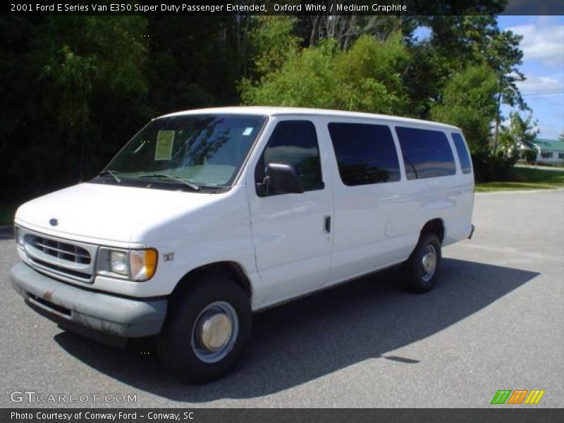 Oxford White / Medium Graphite 2001 Ford E Series Van E350 Super Duty Passenger Extended