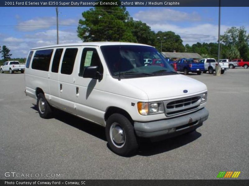 Oxford White / Medium Graphite 2001 Ford E Series Van E350 Super Duty Passenger Extended