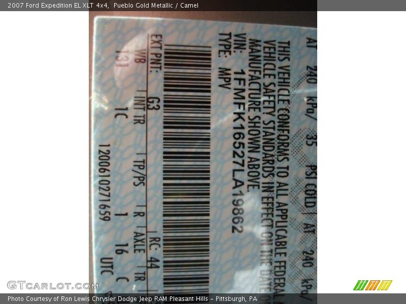 Pueblo Gold Metallic / Camel 2007 Ford Expedition EL XLT 4x4