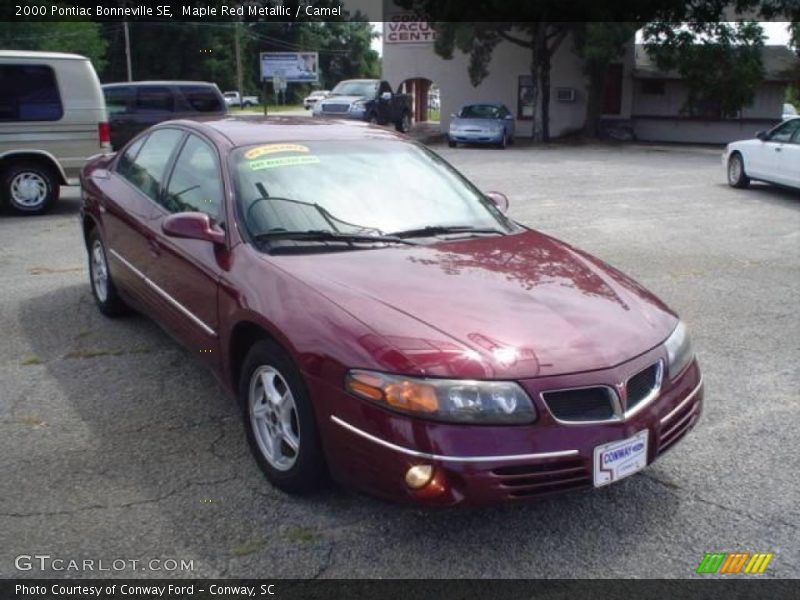 Maple Red Metallic / Camel 2000 Pontiac Bonneville SE