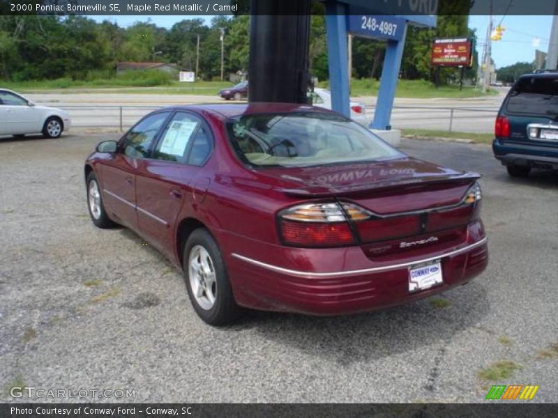 Maple Red Metallic / Camel 2000 Pontiac Bonneville SE