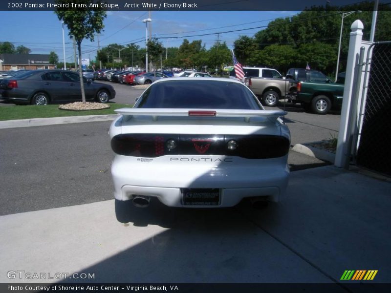 Arctic White / Ebony Black 2002 Pontiac Firebird Trans Am Coupe