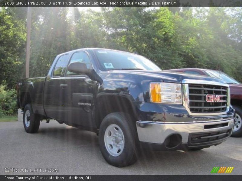 Midnight Blue Metallic / Dark Titanium 2009 GMC Sierra 2500HD Work Truck Extended Cab 4x4