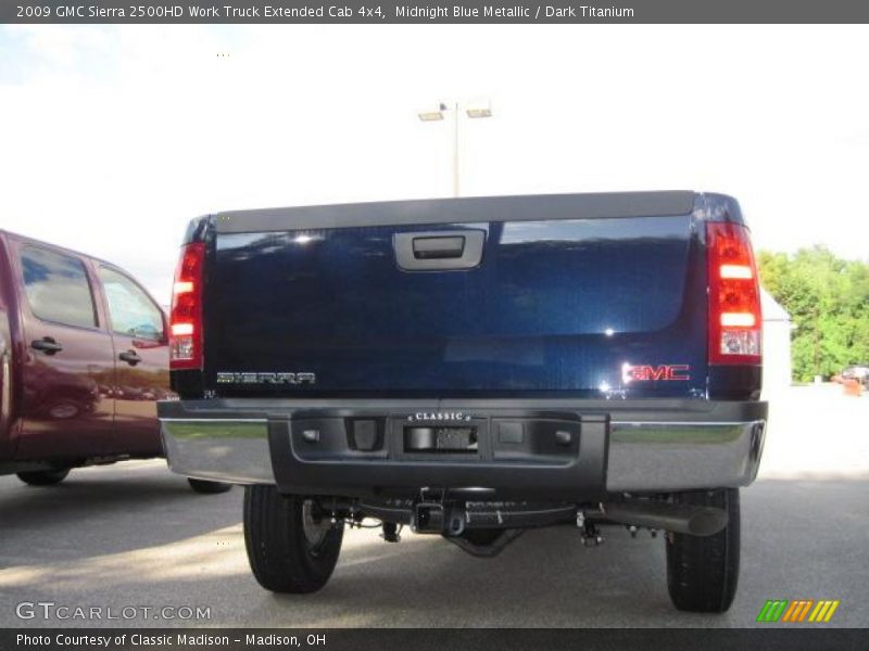 Midnight Blue Metallic / Dark Titanium 2009 GMC Sierra 2500HD Work Truck Extended Cab 4x4