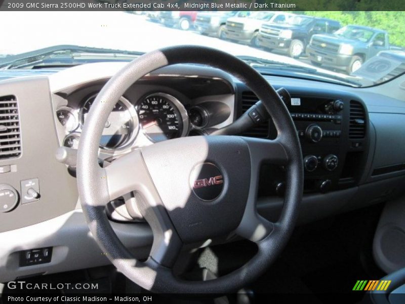 Midnight Blue Metallic / Dark Titanium 2009 GMC Sierra 2500HD Work Truck Extended Cab 4x4