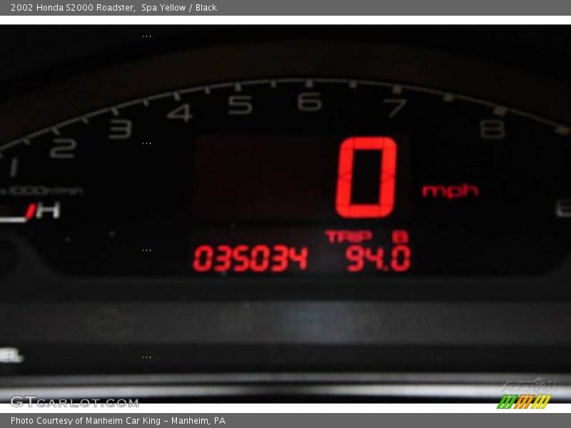 Spa Yellow / Black 2002 Honda S2000 Roadster