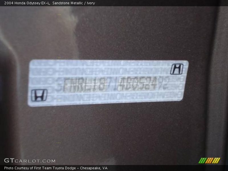 Sandstone Metallic / Ivory 2004 Honda Odyssey EX-L