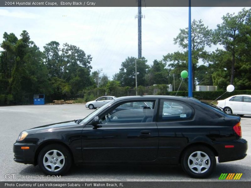 Ebony Black / Gray 2004 Hyundai Accent Coupe