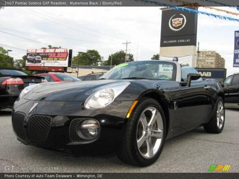 Mysterious Black / Ebony/Red 2007 Pontiac Solstice GXP Roadster