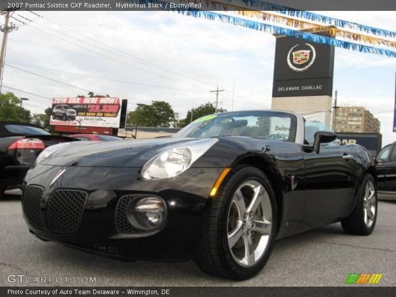 Mysterious Black / Ebony/Red 2007 Pontiac Solstice GXP Roadster