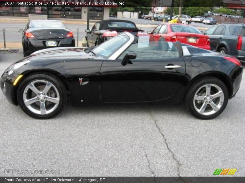 Mysterious Black / Ebony/Red 2007 Pontiac Solstice GXP Roadster