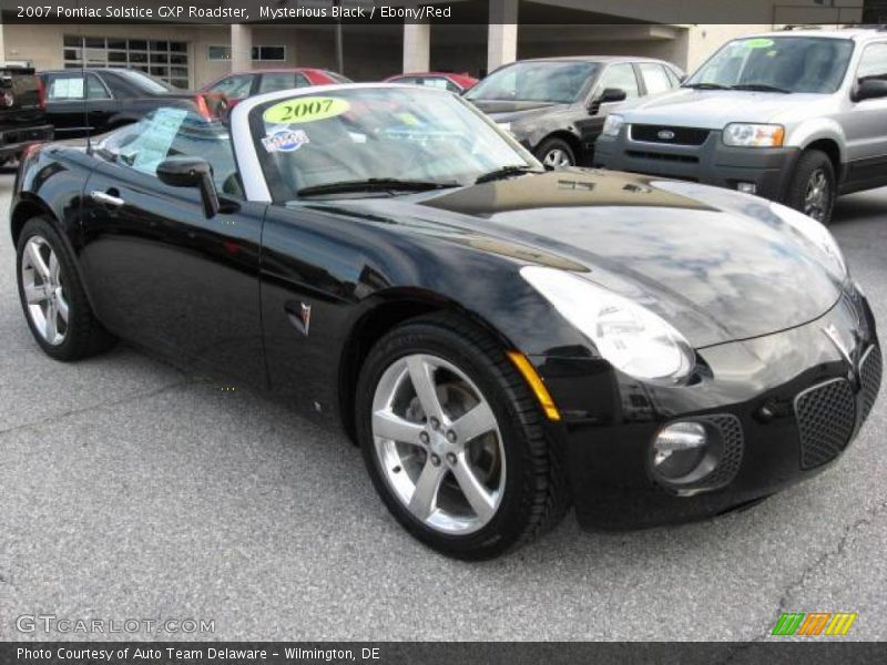 Mysterious Black / Ebony/Red 2007 Pontiac Solstice GXP Roadster