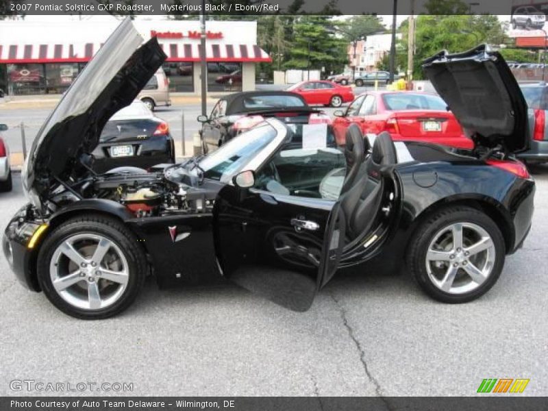 Mysterious Black / Ebony/Red 2007 Pontiac Solstice GXP Roadster