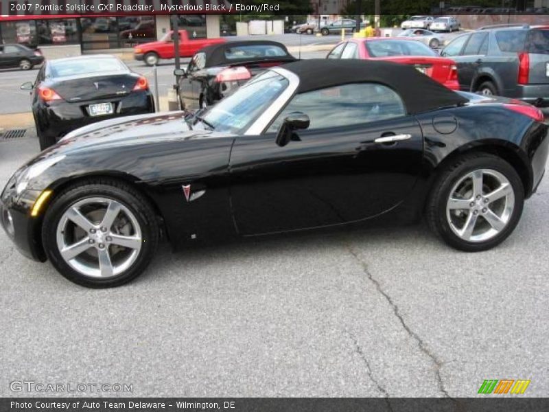 Mysterious Black / Ebony/Red 2007 Pontiac Solstice GXP Roadster