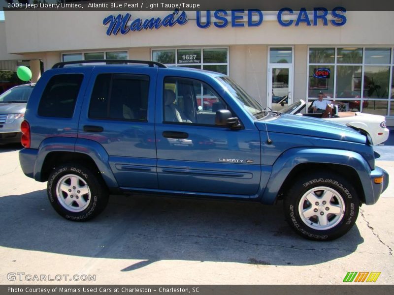Atlantic Blue Pearl / Light Taupe/Taupe 2003 Jeep Liberty Limited