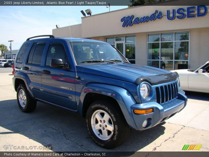 Atlantic Blue Pearl / Light Taupe/Taupe 2003 Jeep Liberty Limited