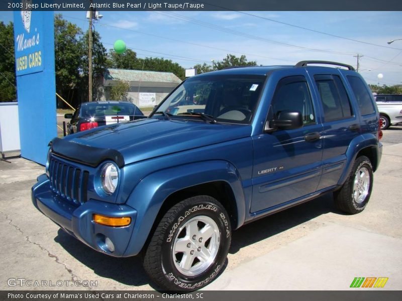 Atlantic Blue Pearl / Light Taupe/Taupe 2003 Jeep Liberty Limited